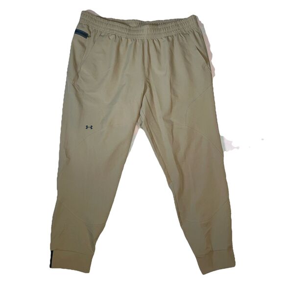 Womens Under Armour Unstoppable Jogger Pants Loose Fit Khaki #1376926-263 Sz XL - Picture 1 of 7